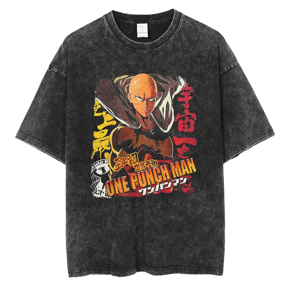 One Punch Man Saitama One Punch Maniac Vintage T-Shirt