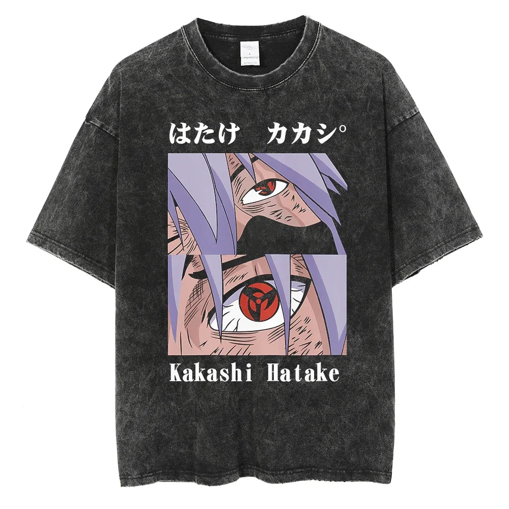 Naruto Kakashi Hidden Leaf Legend Oversized Vintage T-Shirt