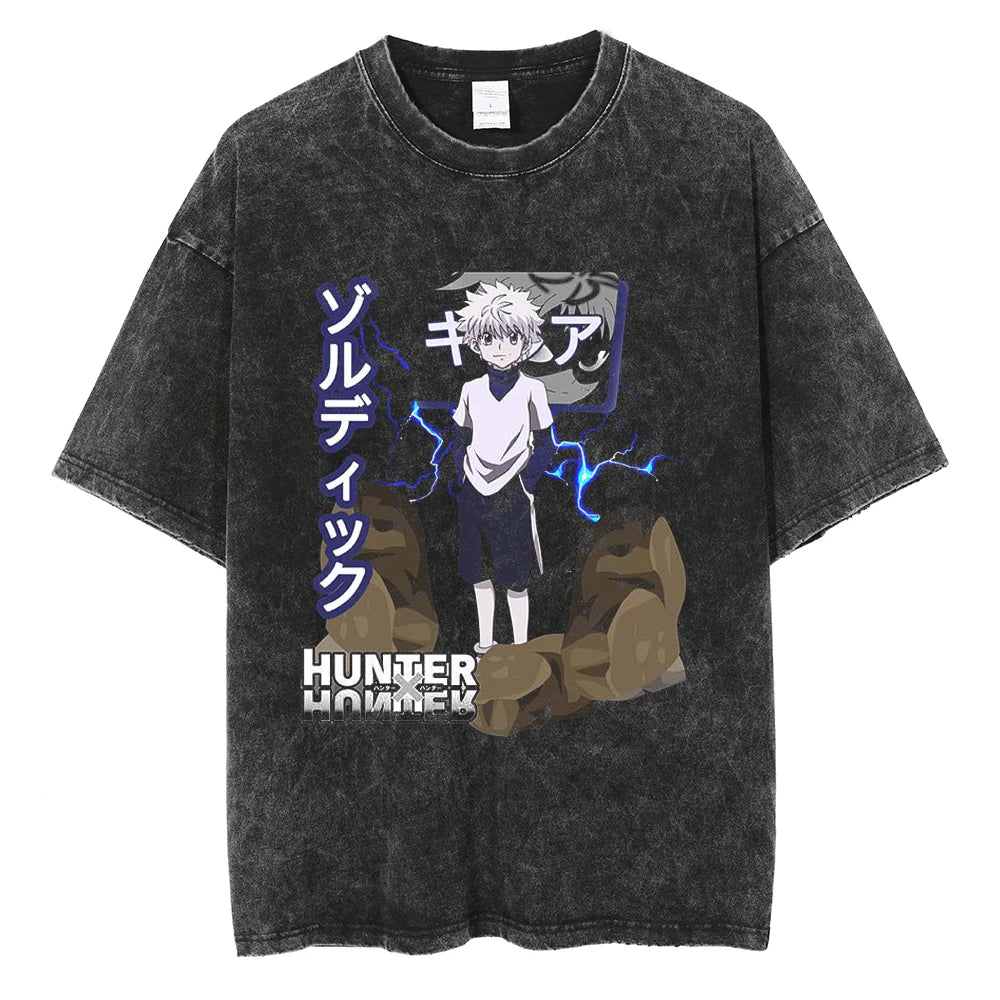 Hunter x Hunter Killua Thunderous Power Oversized Vintage T-Shirt