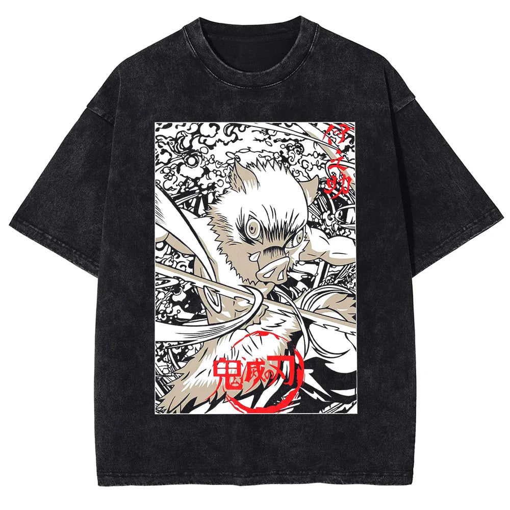 Demon Slayer Beast Mode Oversized Vintage T-Shirt