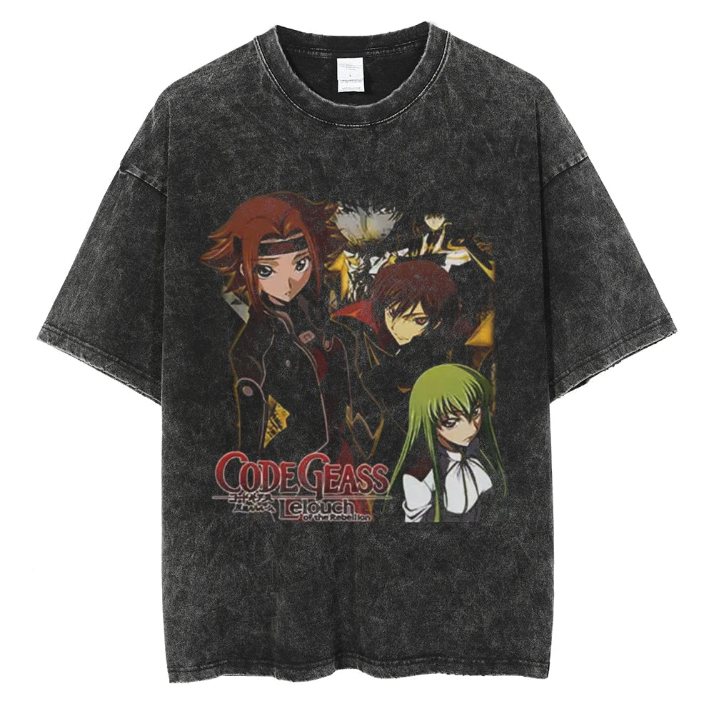 Code Geass Black Knights United Oversized Vintage T-Shirt