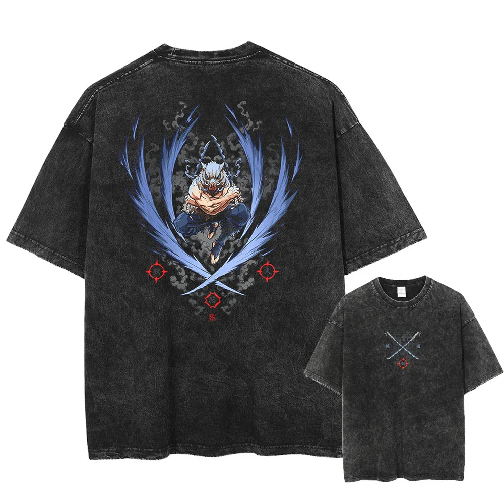 Demon Slayer Boar's Might Oversized Vintage T-Shirt