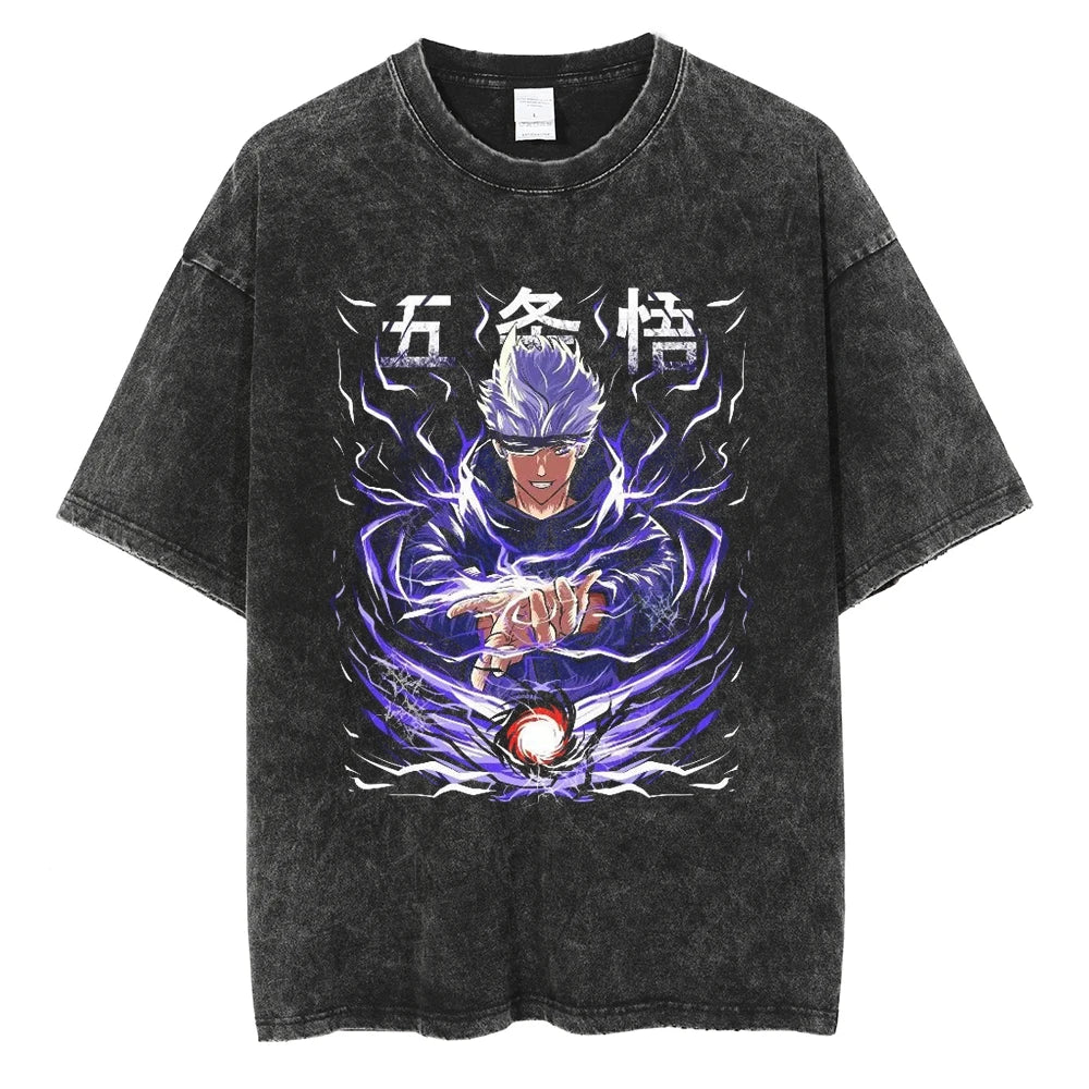 Jujutsu Kaisen Gojo Infinity Technique Oversized Vintage T-Shirt